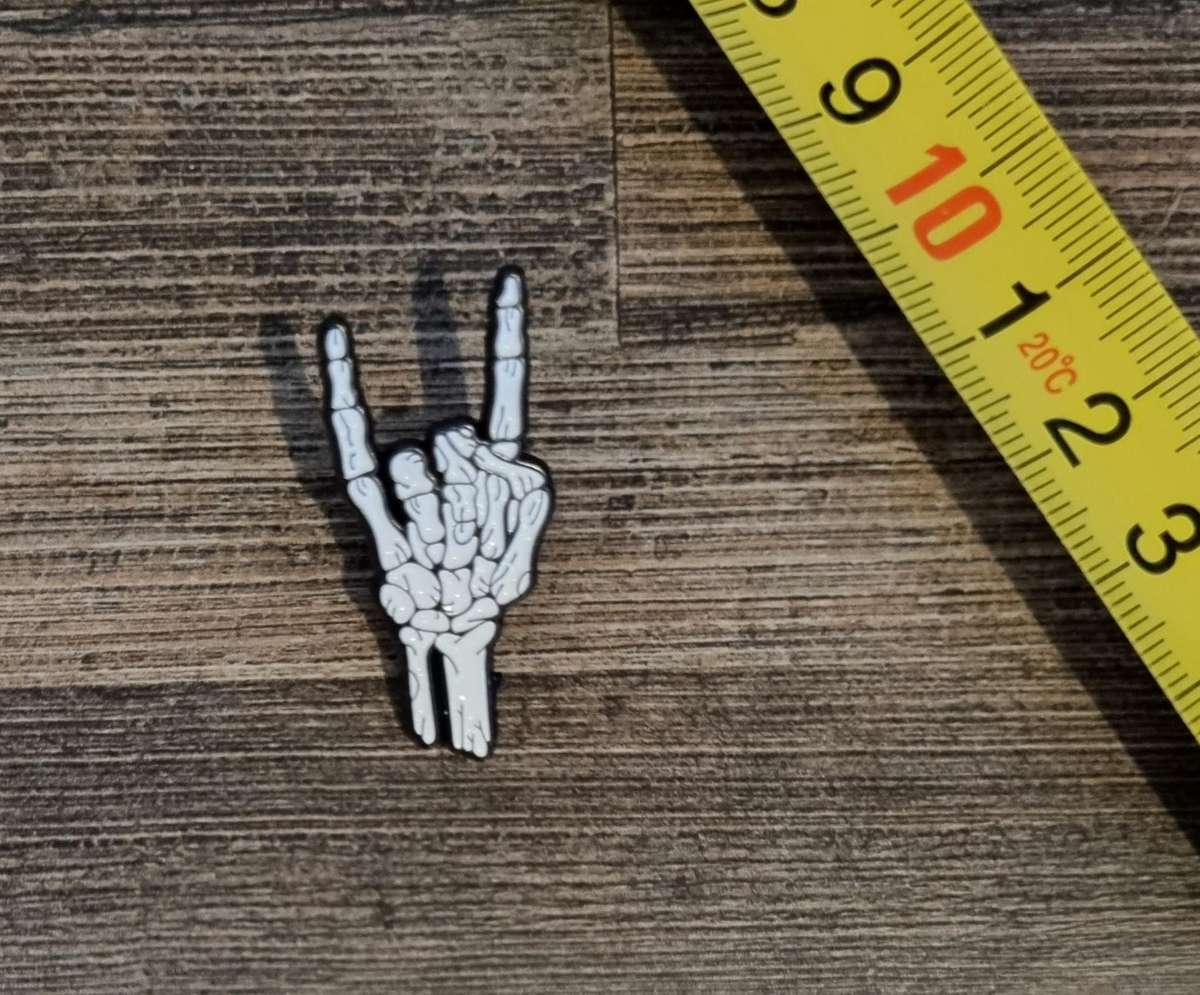 Skeleton Hand Enamel Pin