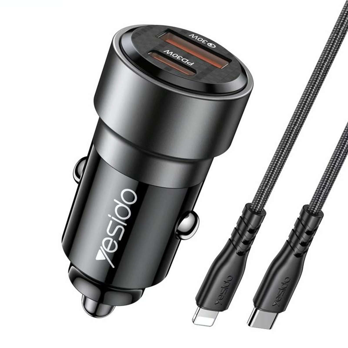 Yesido 60W Super Fast Car Charger and Type-C to Lightning Cable - Y54 *Unboxed Deal*