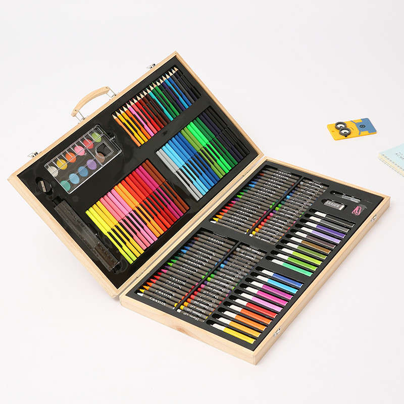 180 Piece Wooden Case Drawing Art Box Set