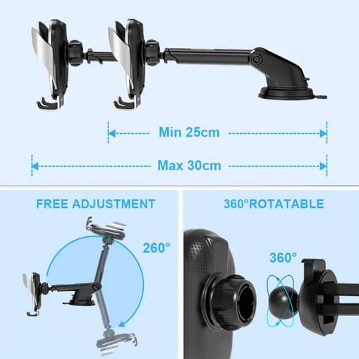15W Wireless Fast Charging Automatic Phone Holder - C78 **Unboxed Deal**