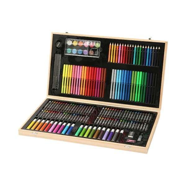 180 Piece Wooden Case Drawing Art Box Set