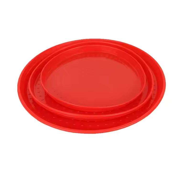 Chicken Feeder Plates -Pack of 3 .Red.