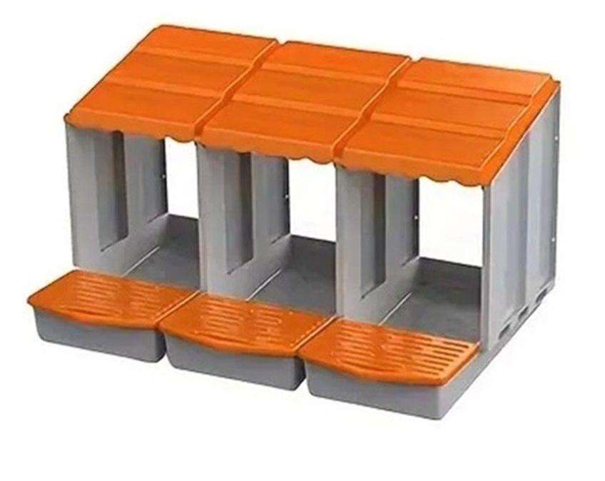 Chicken Nesting Boxes -3 Compartments -Orange