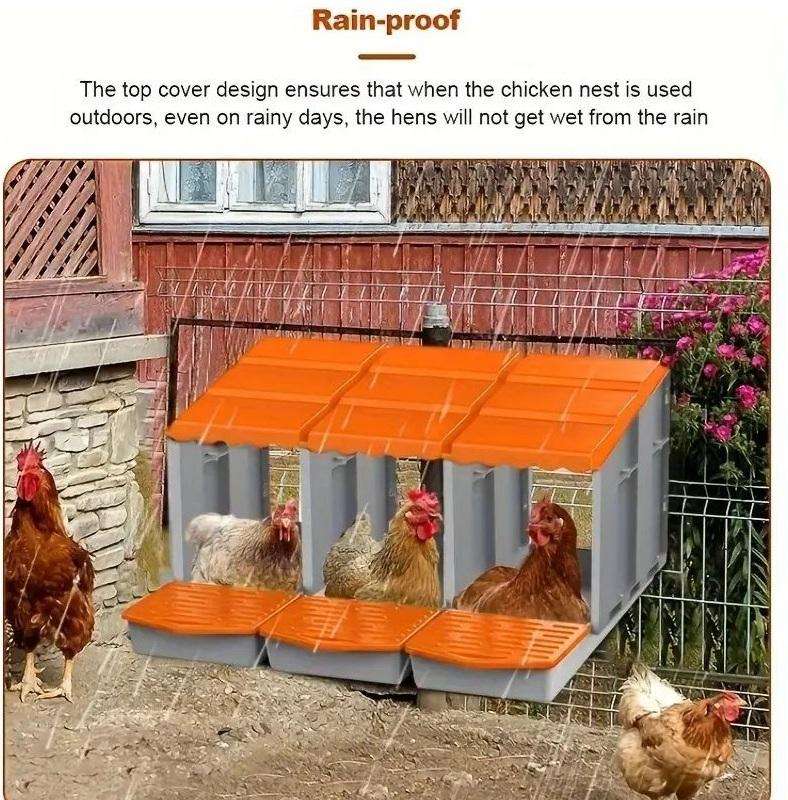 Chicken Nesting Boxes -3 Compartments -Orange