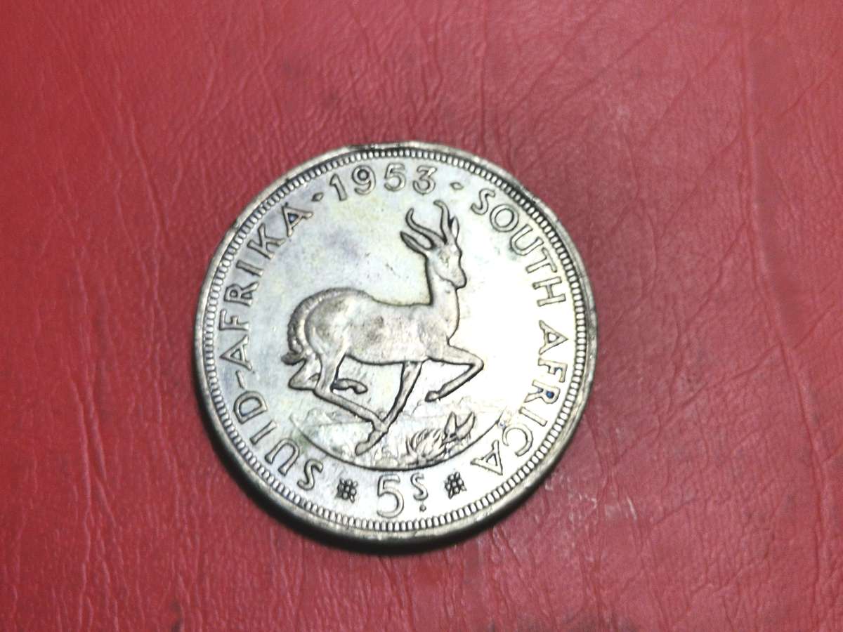 4 X SA UNION 50% SILVER CROWNS / 5 SHILLINGS. BID PER CROWN TO TAKE ALL.