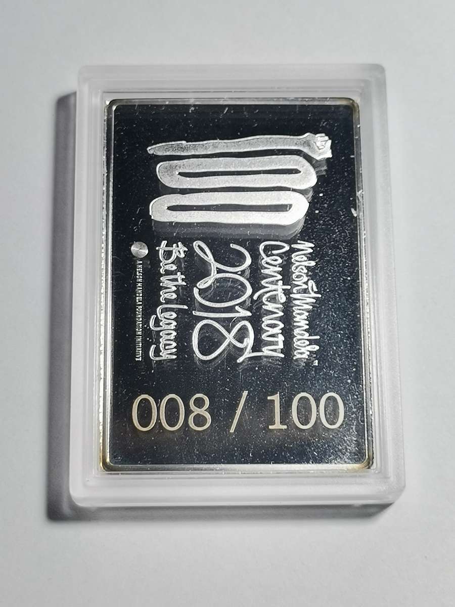 BEAUTIFUL NELSON MANDELA 1OZ PROOF SILVER BAR. CENTENARY 2018.