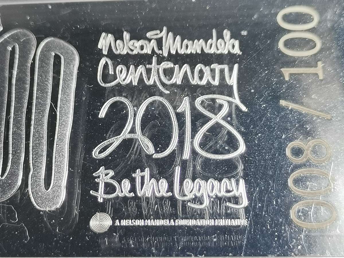 BEAUTIFUL NELSON MANDELA 1OZ PROOF SILVER BAR. CENTENARY 2018.