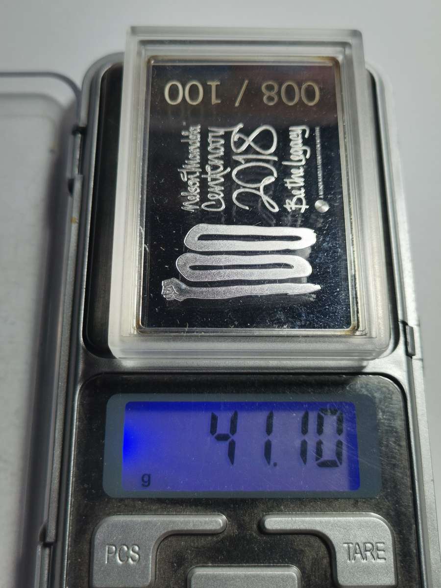 BEAUTIFUL NELSON MANDELA 1OZ PROOF SILVER BAR. CENTENARY 2018.