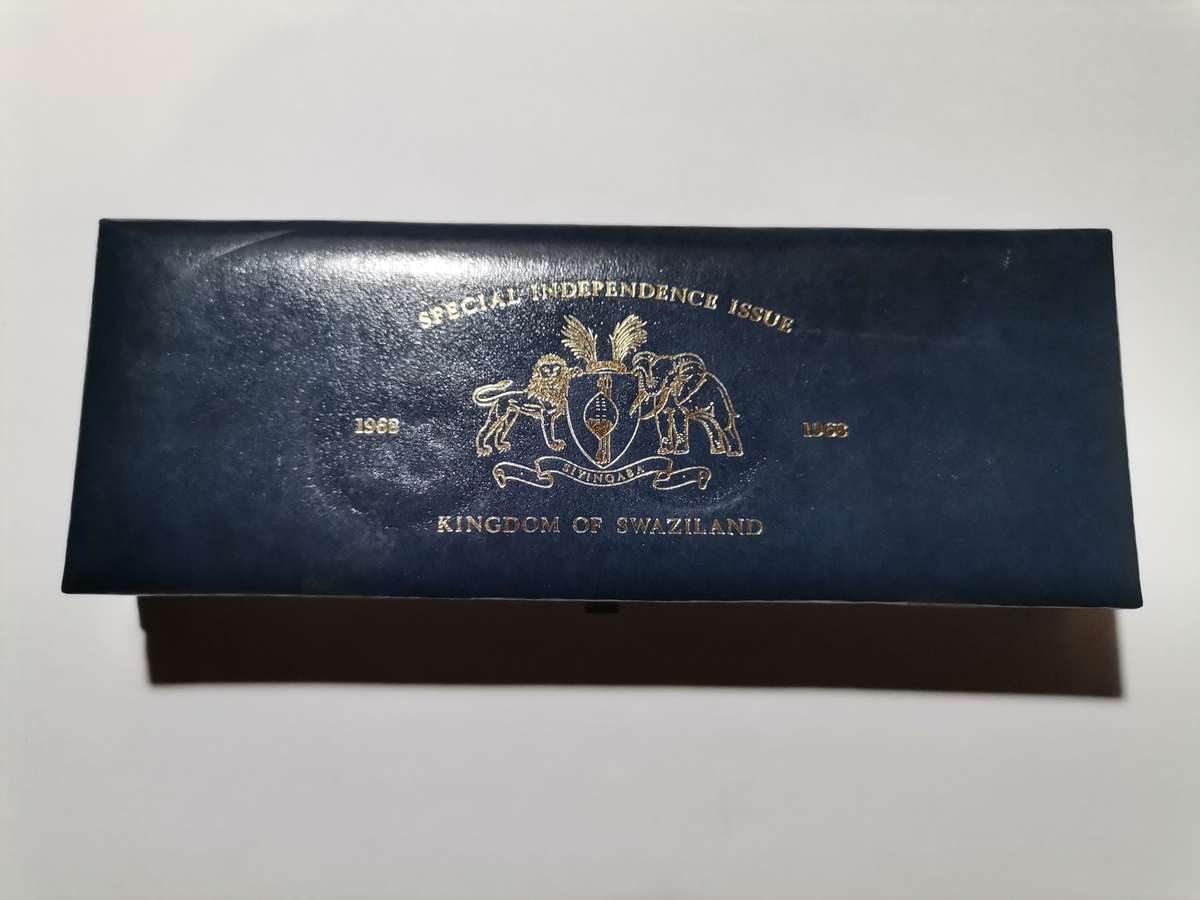 SWAZILAND 1968 SPECIAL INDEPENDANCE SET OF 5 PROOF SILVER COINS.
