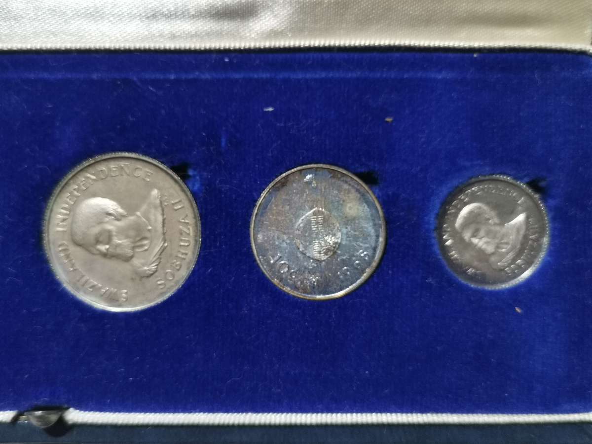 SWAZILAND 1968 SPECIAL INDEPENDANCE SET OF 5 PROOF SILVER COINS.