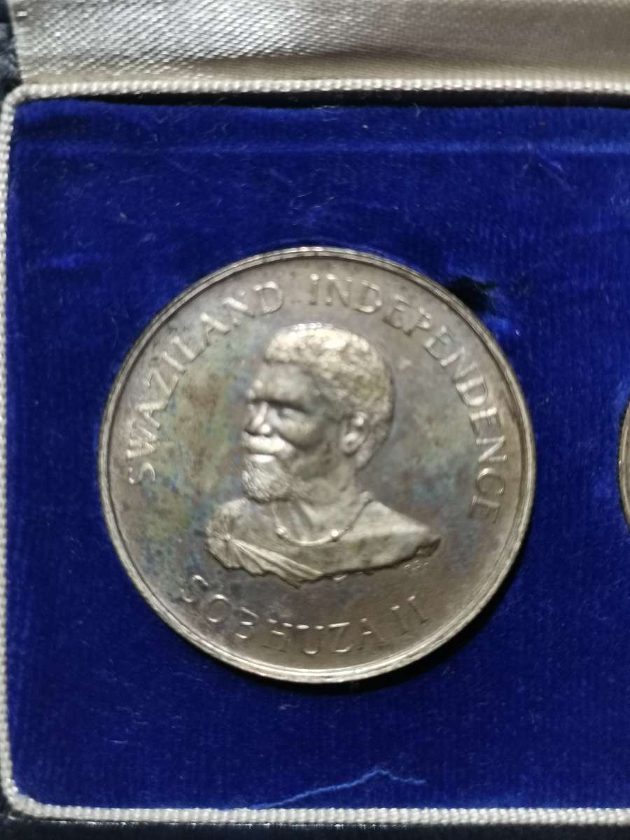 SWAZILAND 1968 SPECIAL INDEPENDANCE SET OF 5 PROOF SILVER COINS.