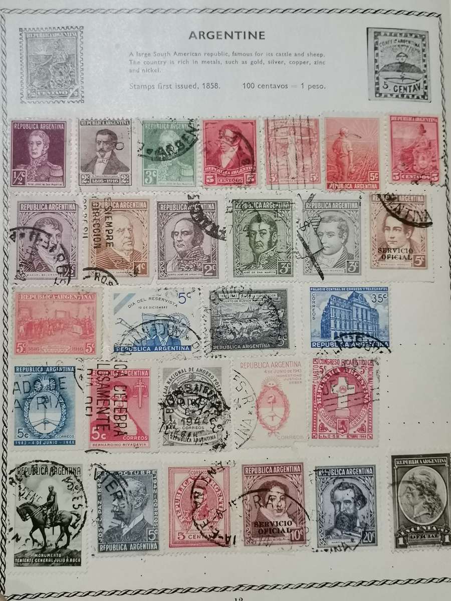 VINATGE POST WWII WORLD STAMP ALBUM WITH STAMPS.