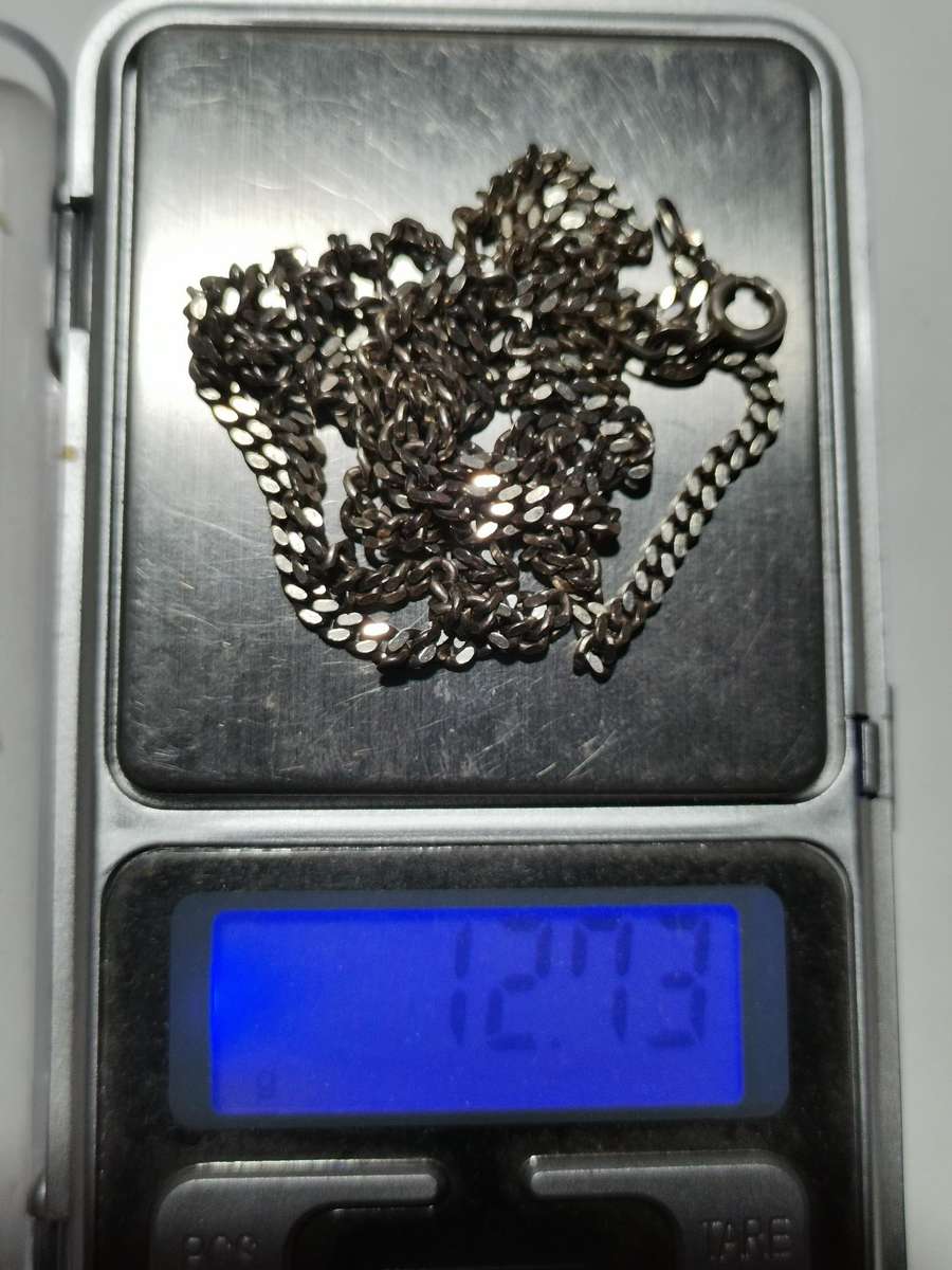 STERLING SILVER CHAIN. STAMPED. WEIGHT: 12.73 GRAMS.