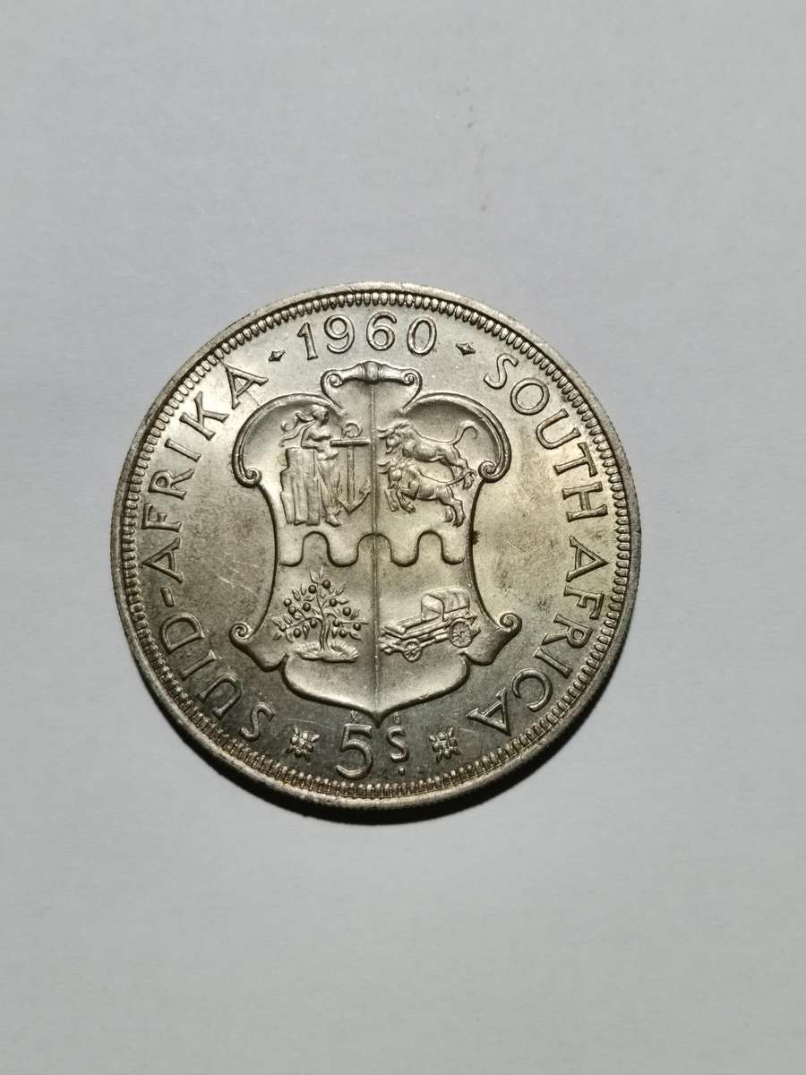 SA UNION SILVER 1960 5 SHILLING. UNC.
