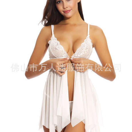 BABY DOLL LINGERIE - WHITE - 4xl