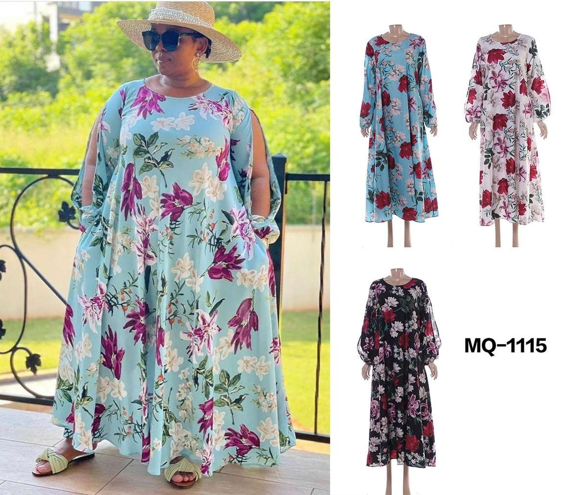 Plus size dress, white floral 3xl