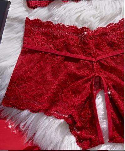 LADIES 2 PIECE LACE CAMI AND SHORTS WITH CROTCH OPENING SIZES SMALL, MEDIUM, XLARGE