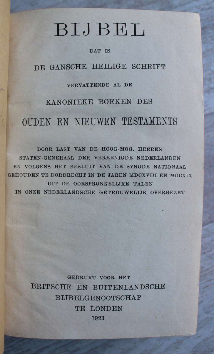 1923 BIJBEL  Staten-Generaal