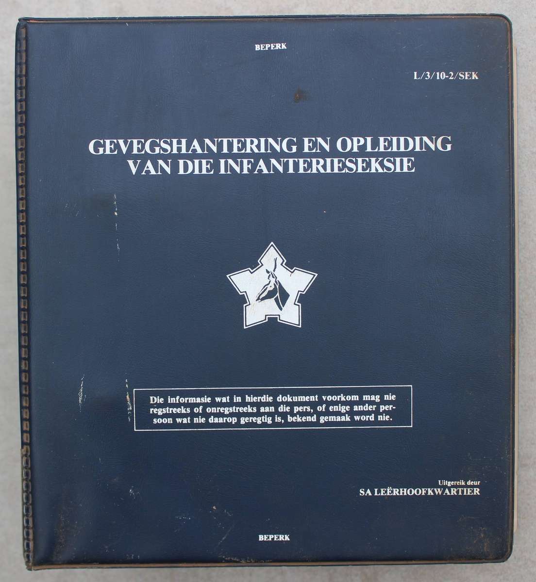 SAW / SADF Gevegshantering en Opleiding van die Infanterie Seksie