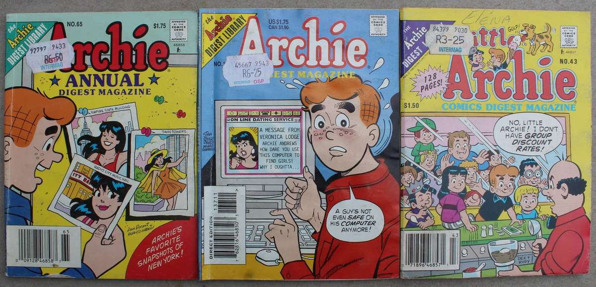 Archie Digest Magazine Comics x 3