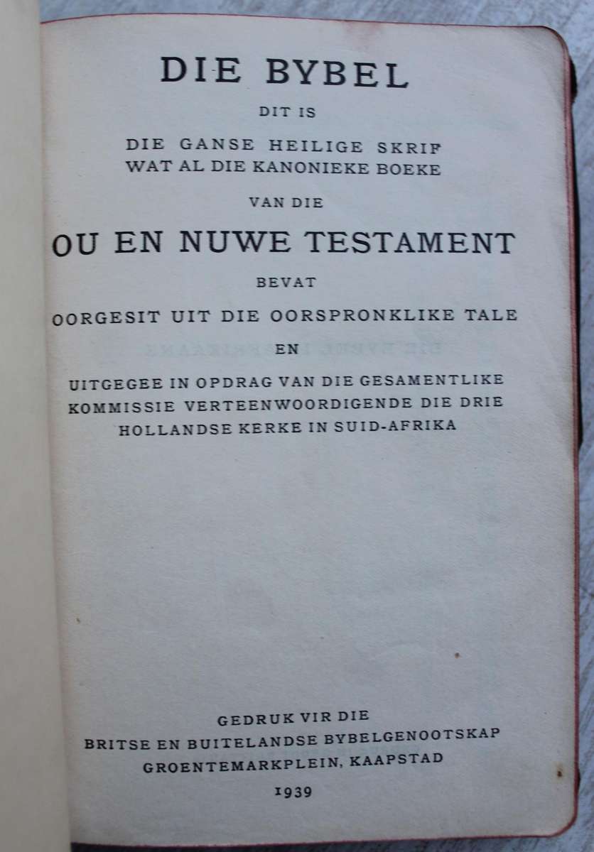 1933 Bybel 1939 uitgawe