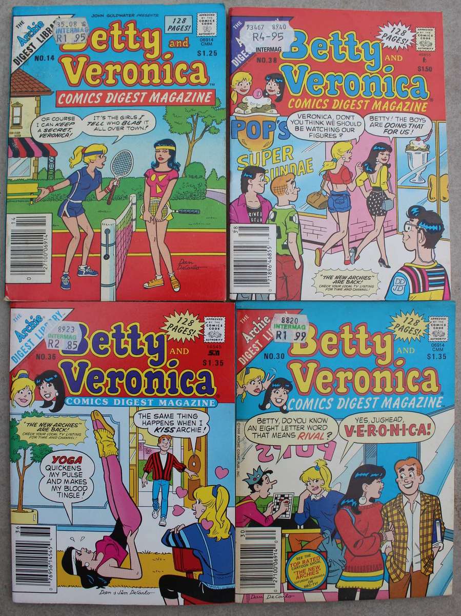 Archie Digest Magazine Comics x 4 /  Betty and Veronica
