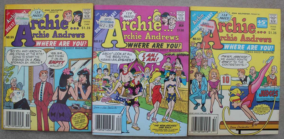 Archie Digest Magazine Comics x 3 /  Archie Andrews where are you?