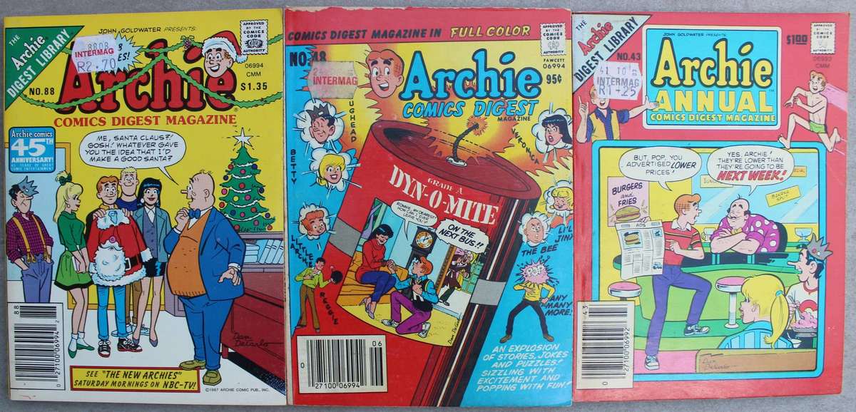 Archie Digest Comics x 3