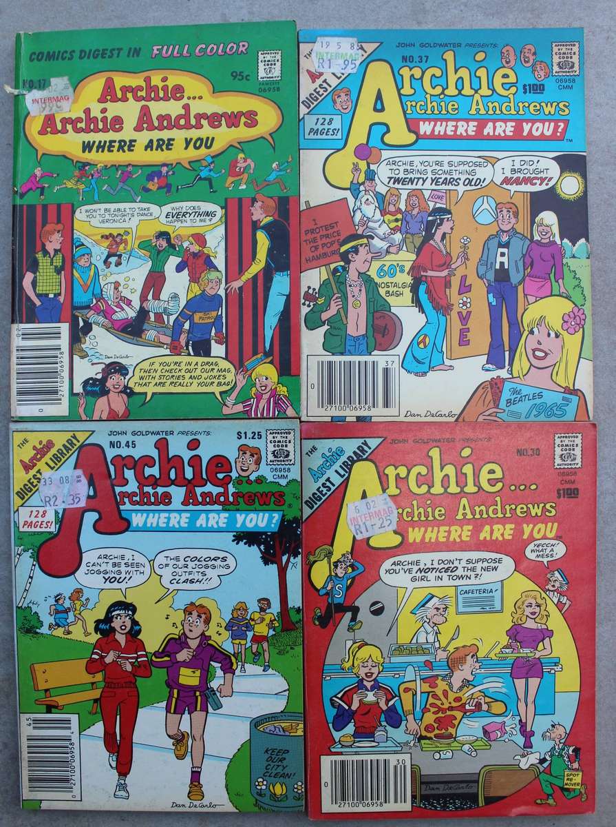 Archie Digest Magazine Comics x 4 /  Archie Andrews where are you?