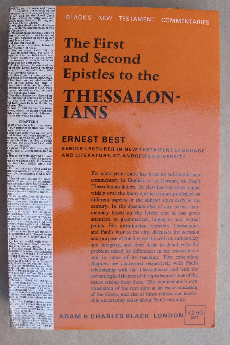 Commentary - 1st & 2nd Epistles to Thessalonians - Ernest Best