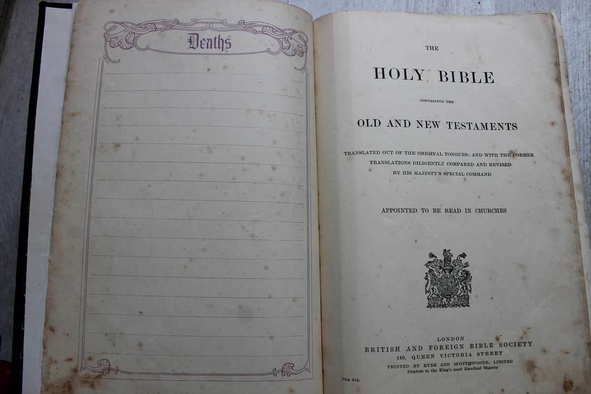 Large antique HOLY BIBLE