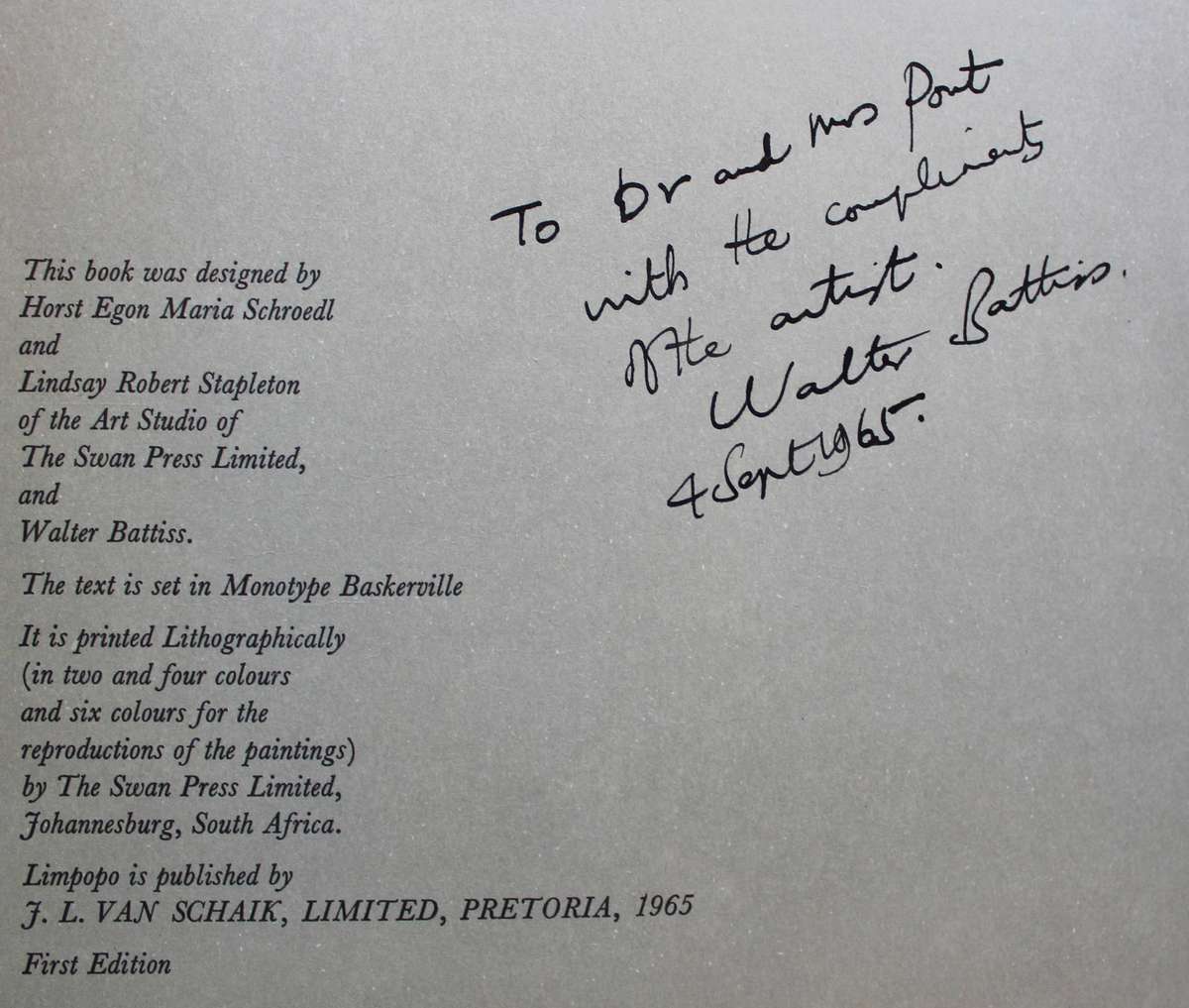SIGNED: Limpopo ~ Walter Battiss