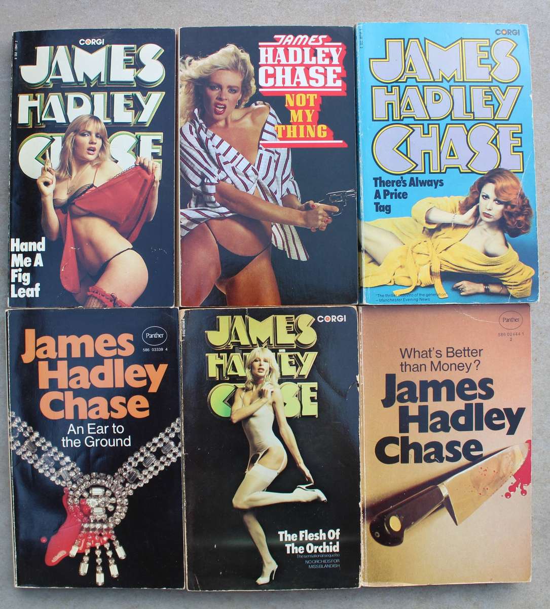 6 x James Hadley Chase paperbacks in good secondhand condition