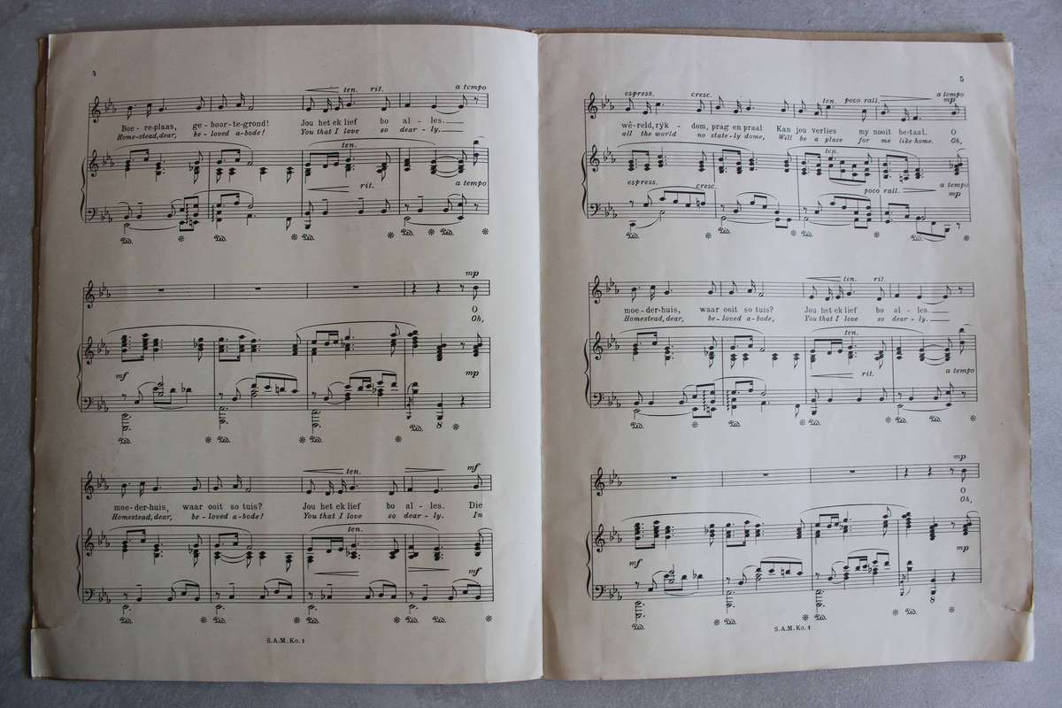 O, Boereplaas Sangstuk Bladmusiek