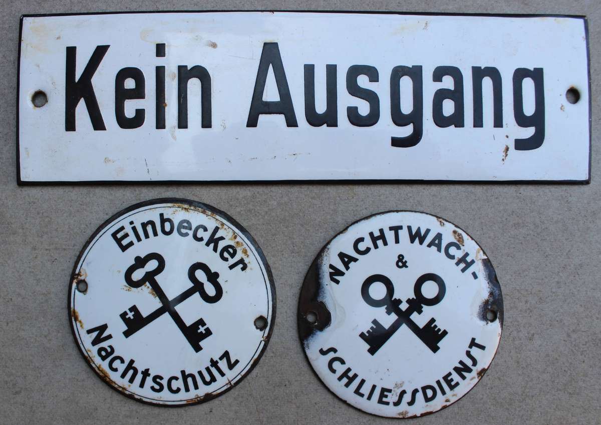 3 x Solid old Enamel Signs