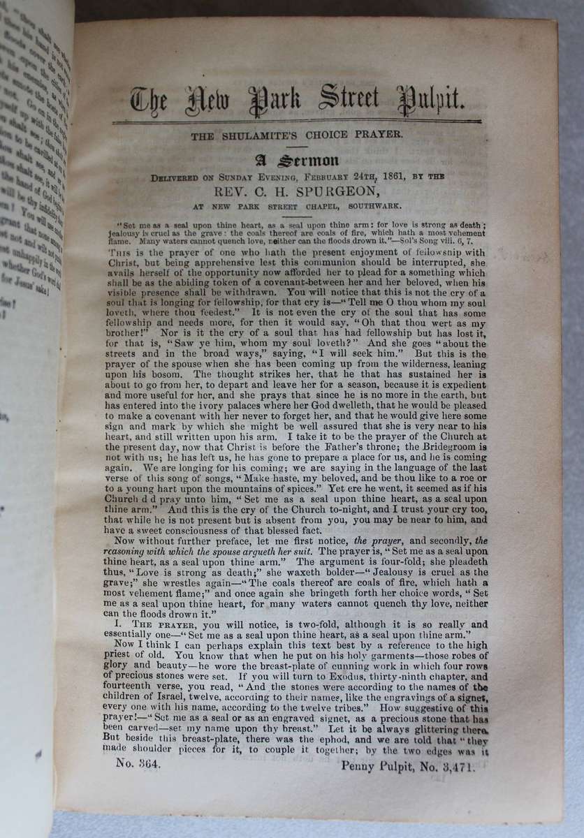 Metropolitan Tabernacle Pulpit sermons preached by C. H. Spurgeon
