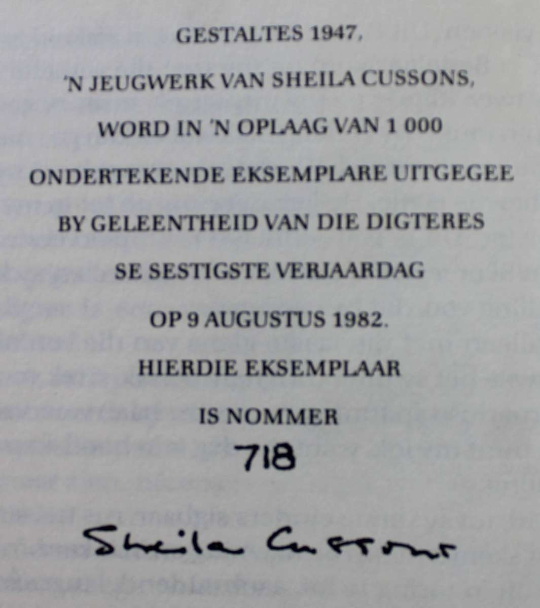 GETEKEN: Gestaltes - Sheila Cussons