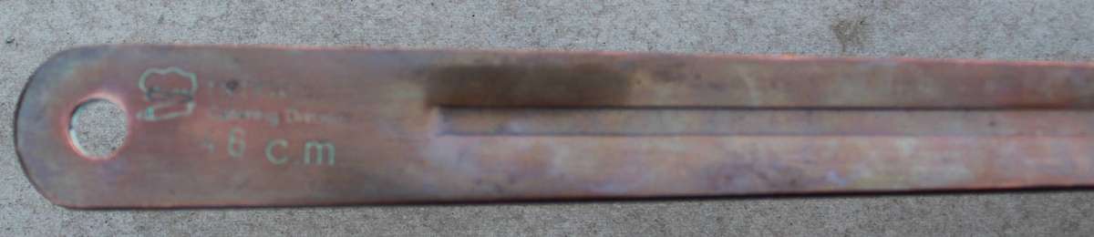 Large solid copper pan 91 cm long