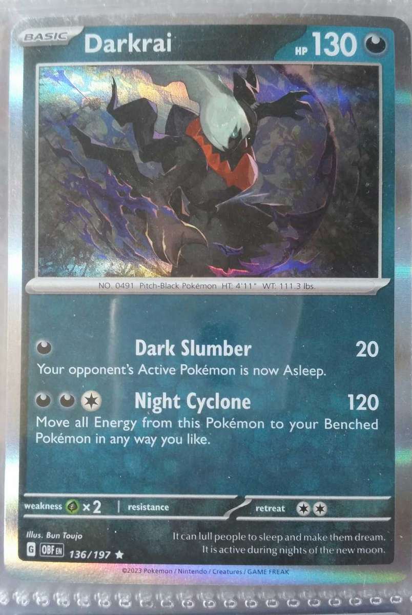 DARKRAI POKEMON TRADING CARD.