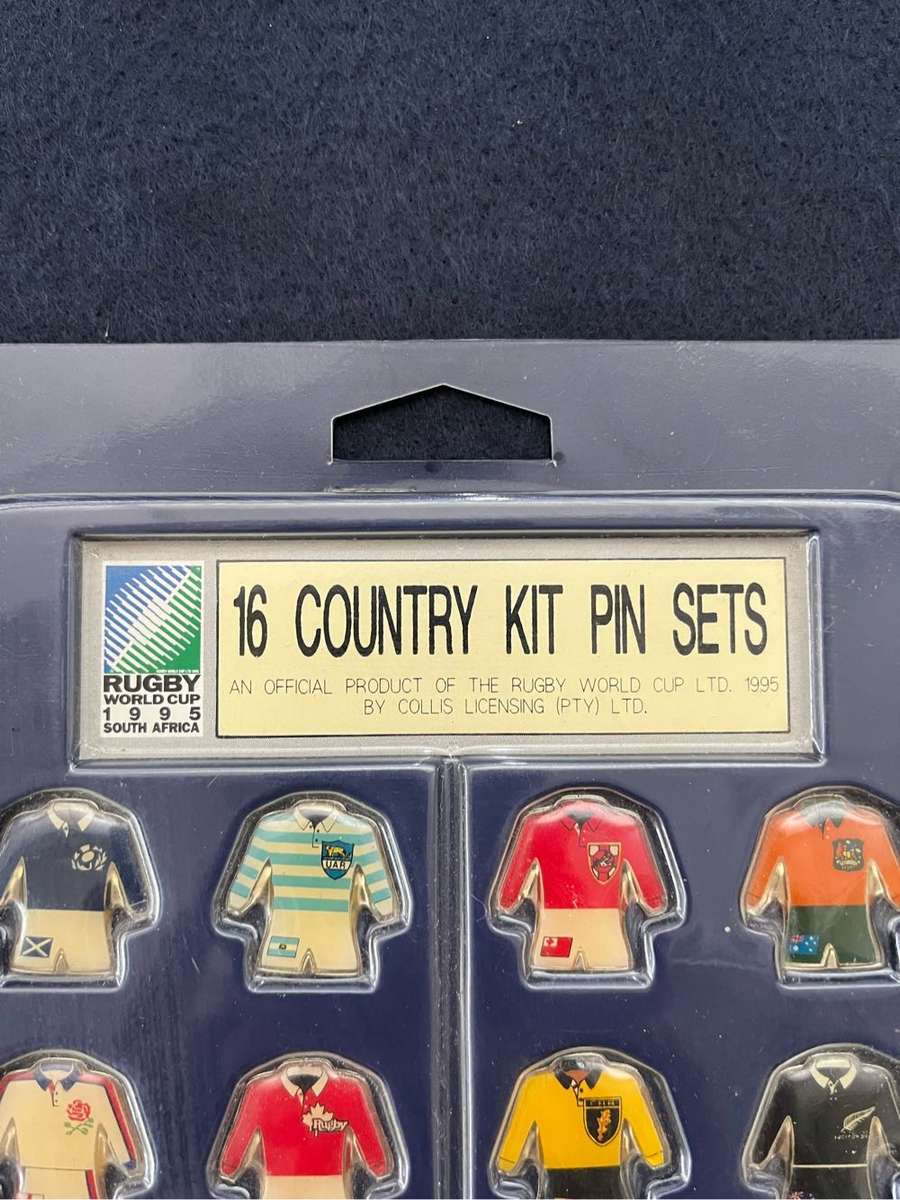 Rare 1995 Rugby World Cup 16 Country Pin Set