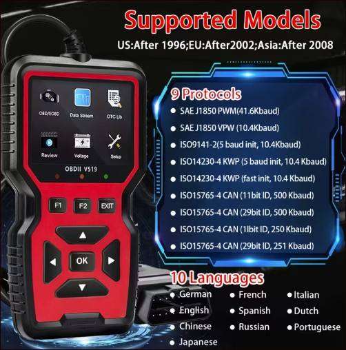 2025 OBD2 Car Scanner Model V519 OBDII Car Fault Detector Scanner Diagnostic