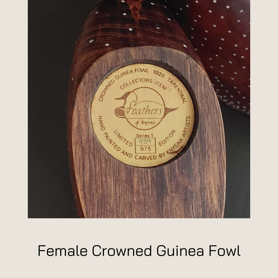 Wood Crowned Guinea Fowls by Feathers of Knysna - 192 A & B