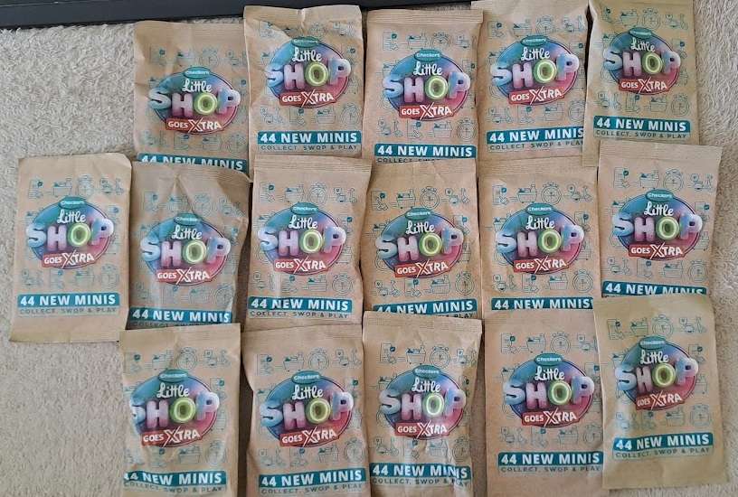 Batch of 16 Checkers Little Shop Goes Xtra packets (sealed)