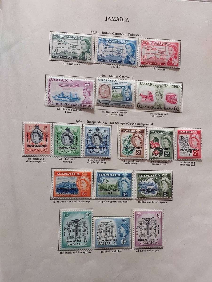 Stamp Album, Commonwealth pages x 15, 1955-69, various countries,*perfs & wmks not checked, see pics