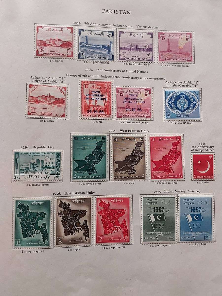 Stamp Album, Commonwealth pages x 15, 1955-69, various countries,*perfs & wmks not checked, see pics