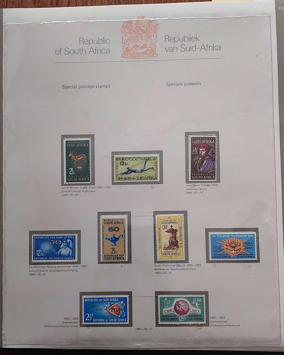 RSA Album, 1961-86, 48 pages, stamps UMM - MH, 3 x pages incomplete, see pics of some pgs