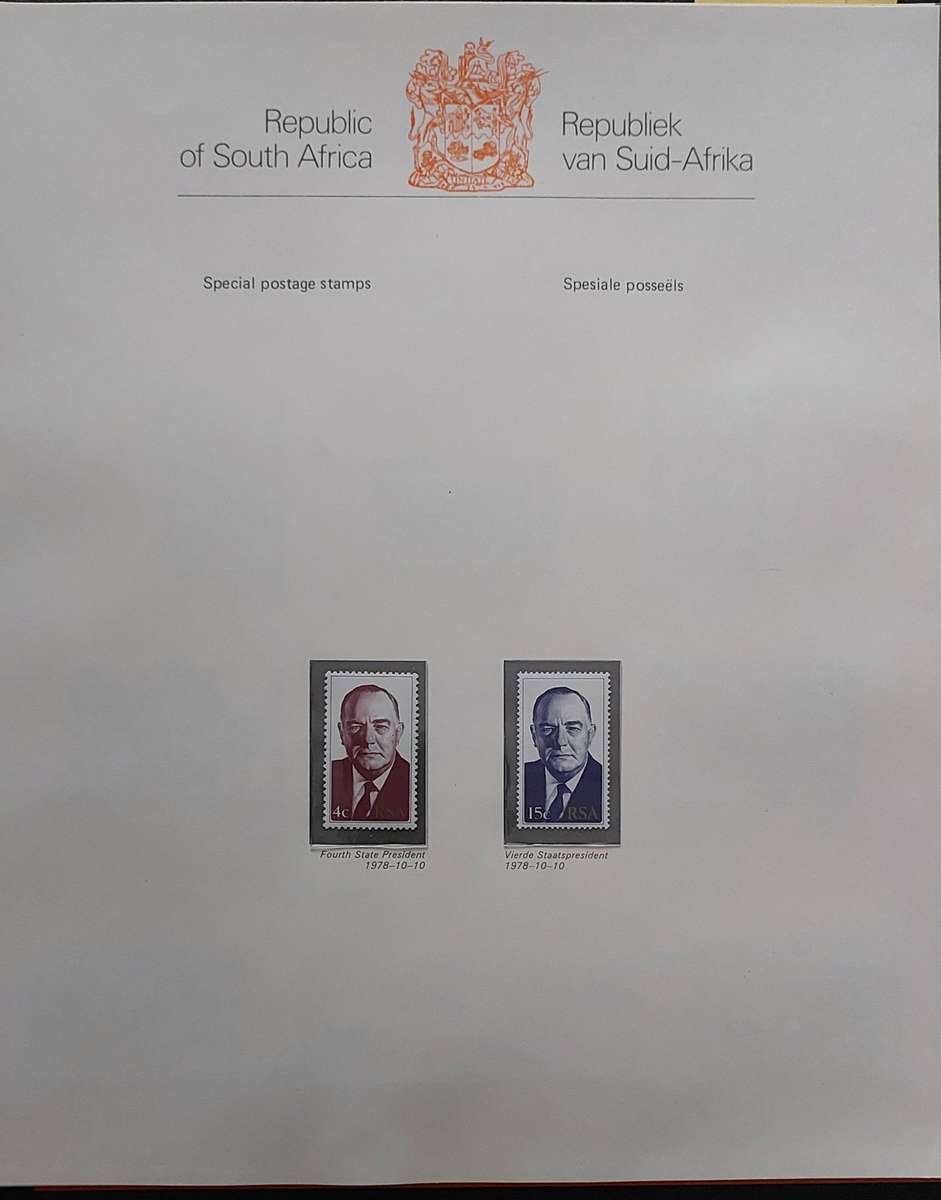 RSA Album, 1961-86, 48 pages, stamps UMM - MH, 3 x pages incomplete, see pics of some pgs