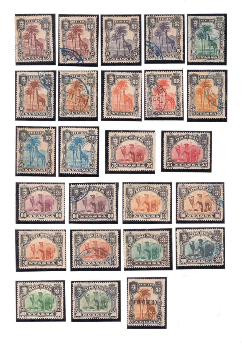 Nyassa Company, 1901-10, Full set of USED, & some MH, SG 27-39,44, Est CV £48/R1152
