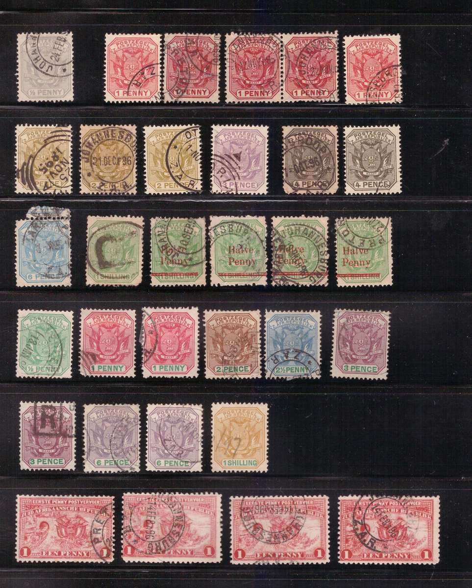 Union of South Africa, 1871-97, Selection of USED COGH/ZAR, 2 x sheets