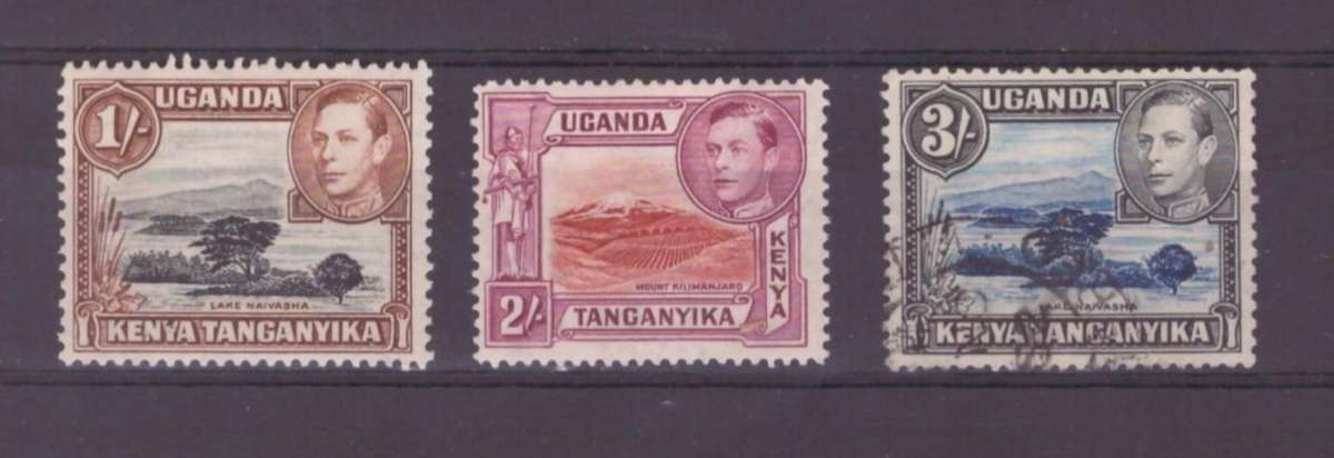 K.U.T, 1938, 1s & 2s  MLH, 3s  USED, SG 145b/146b/ 147ac, CV Est £83.50/R2004